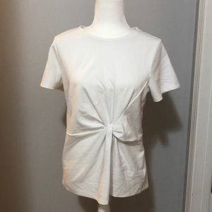 White knot front tee